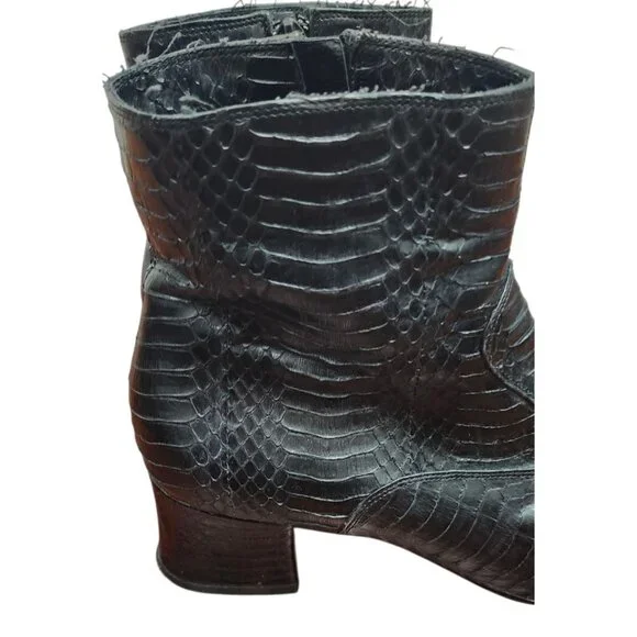 Gianni Barbato archive rare Python Leather black ankle boots shoes